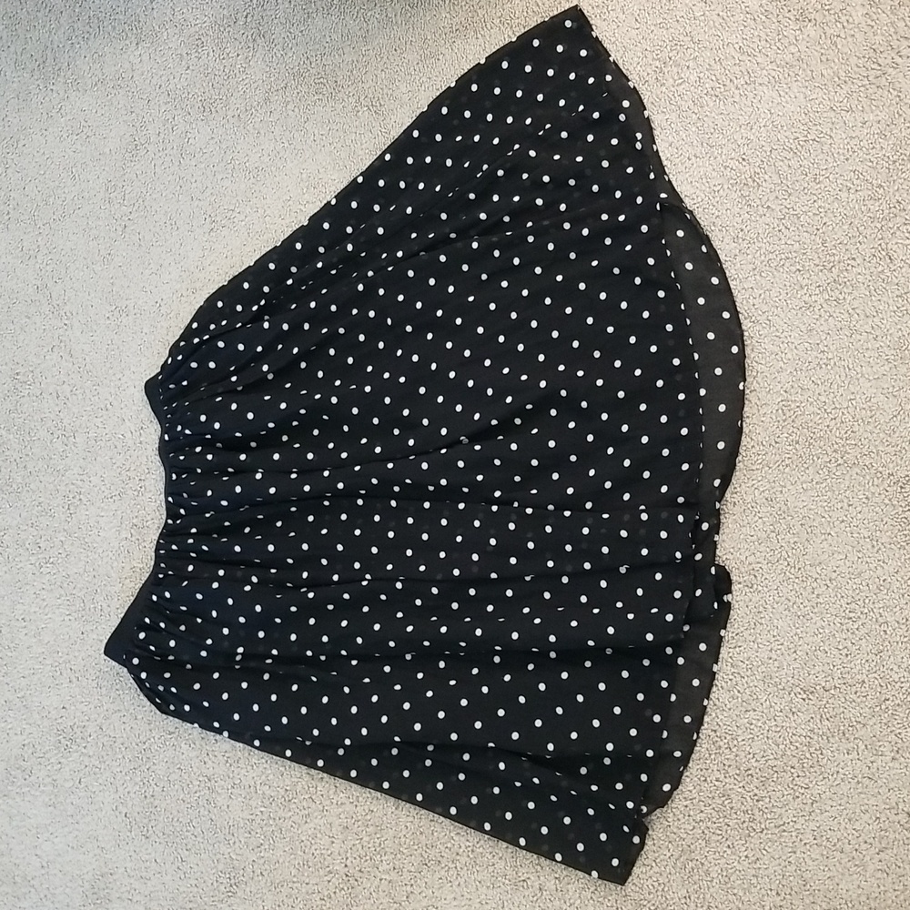 A New Day Large Polka Dot Midi Elastic Waist Pleated Spring Summer Skirt